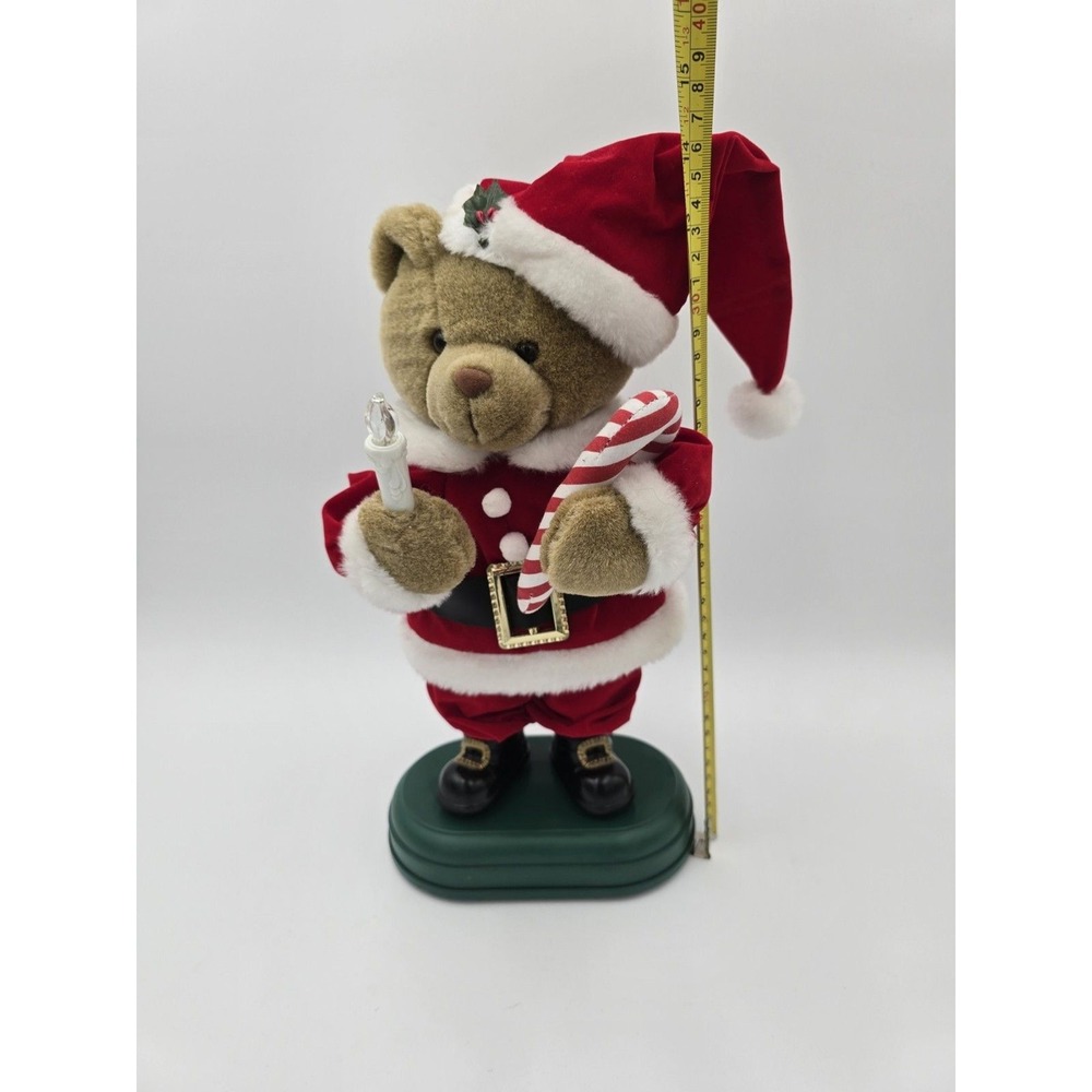 Avon Teddy Bear Santa lighted Musical Christmas Figure Vintage - Picture 6 of 6